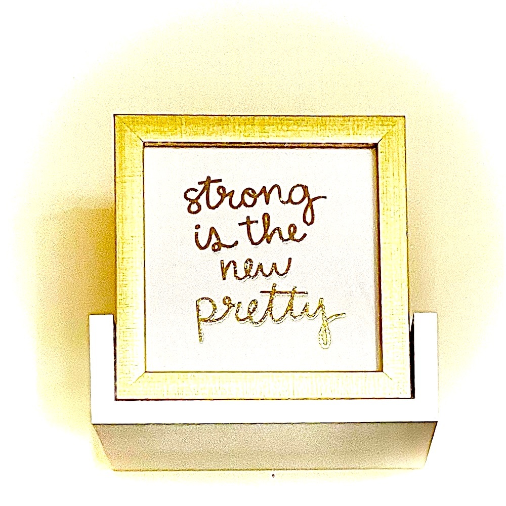 Gold “strong is the new pretty” Framed Picture. - Picture 2 of 9